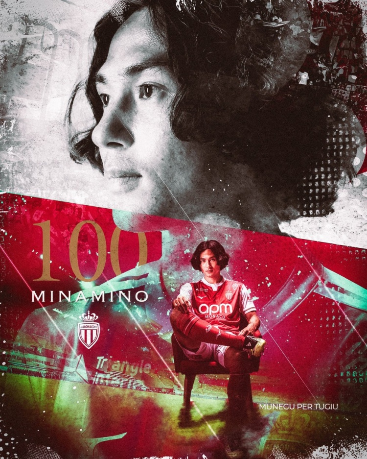 kaiyun-南野拓实迎来摩纳哥生涯百场里程碑，官方发布纪念海报庆贺